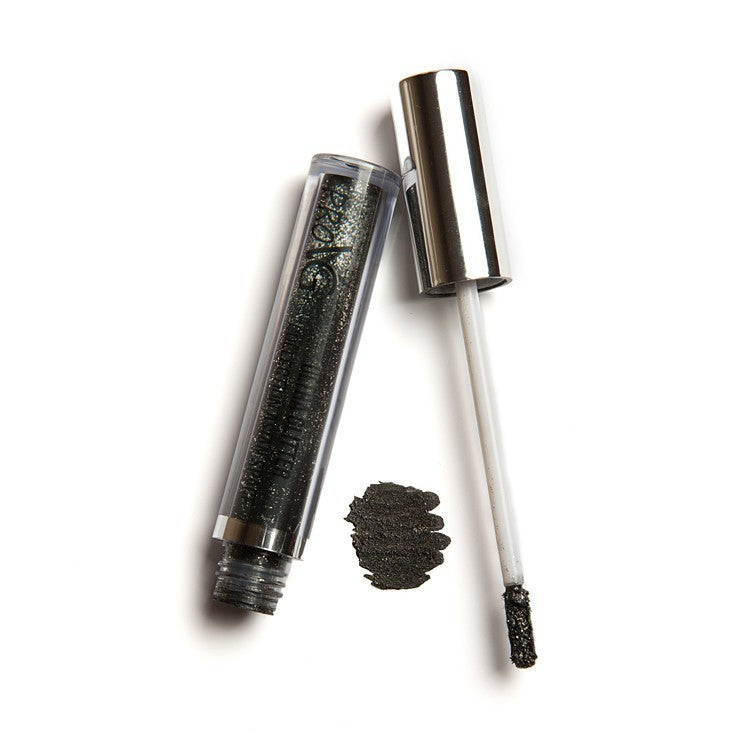 Cienie do powiek ultra glitter GT002 - Czarny brokat ze złoto-brązowymi drobinkami