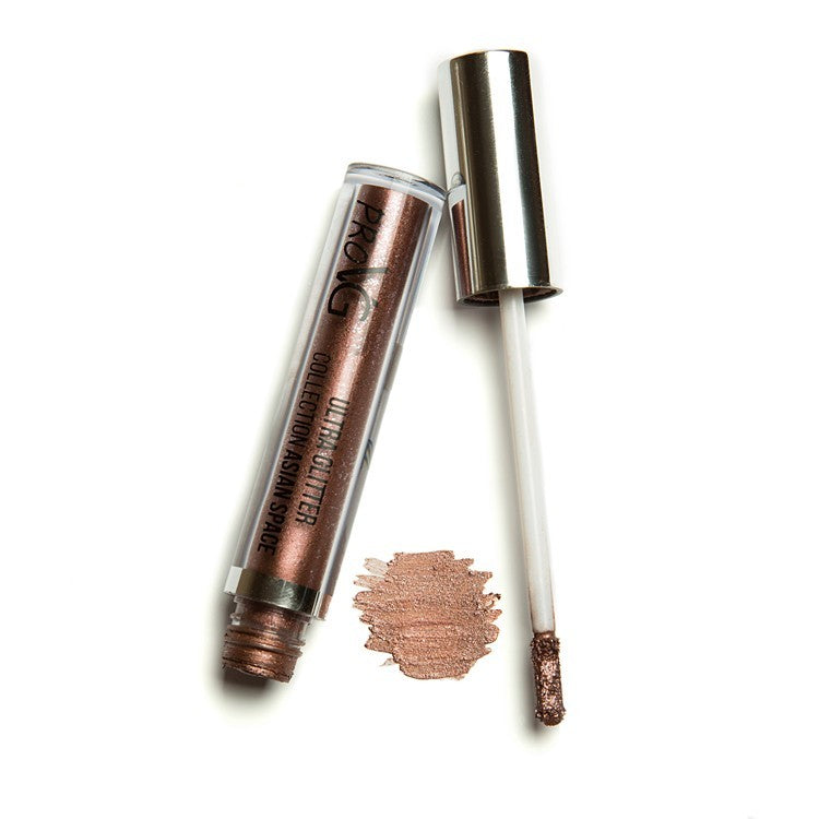 Cienie do powiek ultra glitter GT009 - Brązowo-kasztanowy brokat z subtelnym fioletowym połyskiem